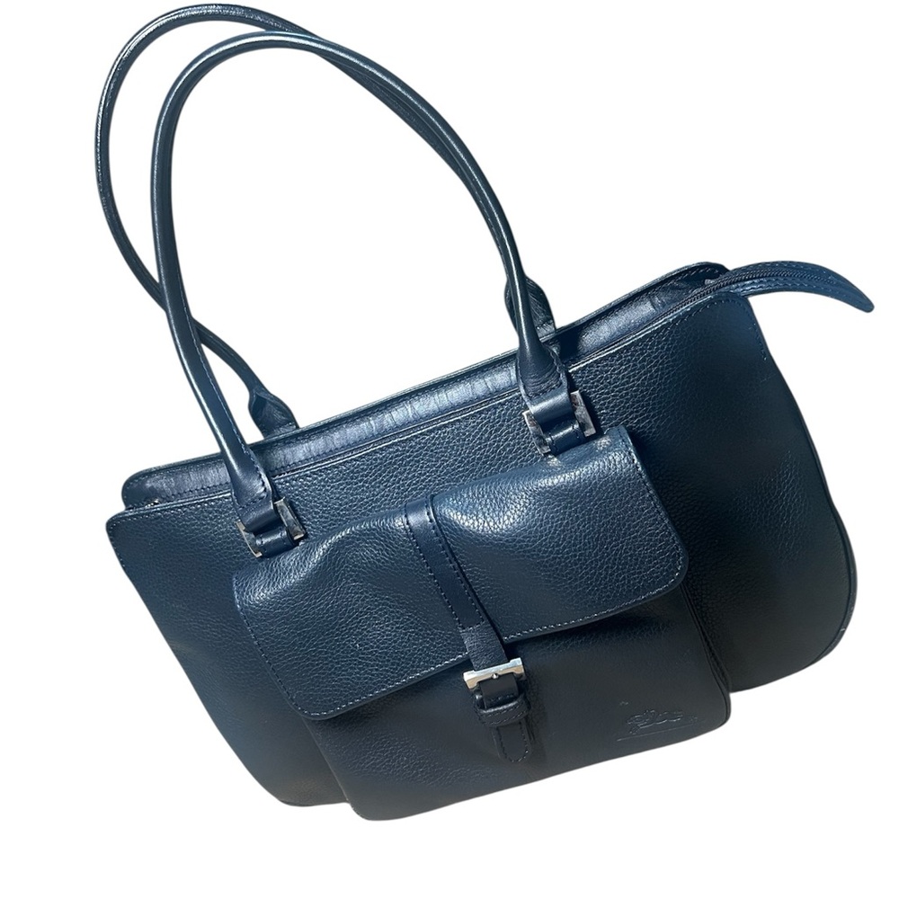 Longchamp Dark Blue Leather Shoulder Bag